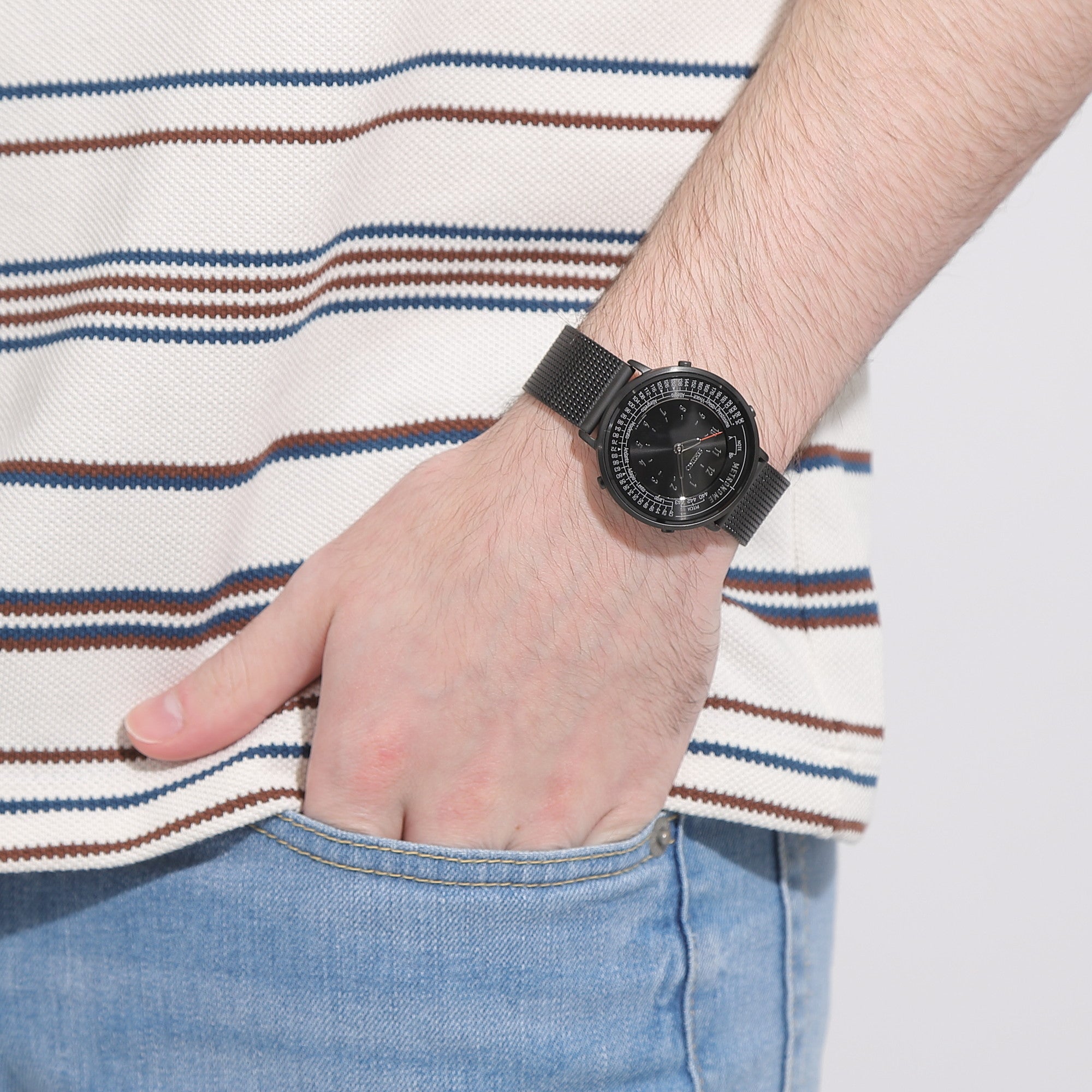 メトロノームウオッチ Standard Line（メタルメッシュ ブラック