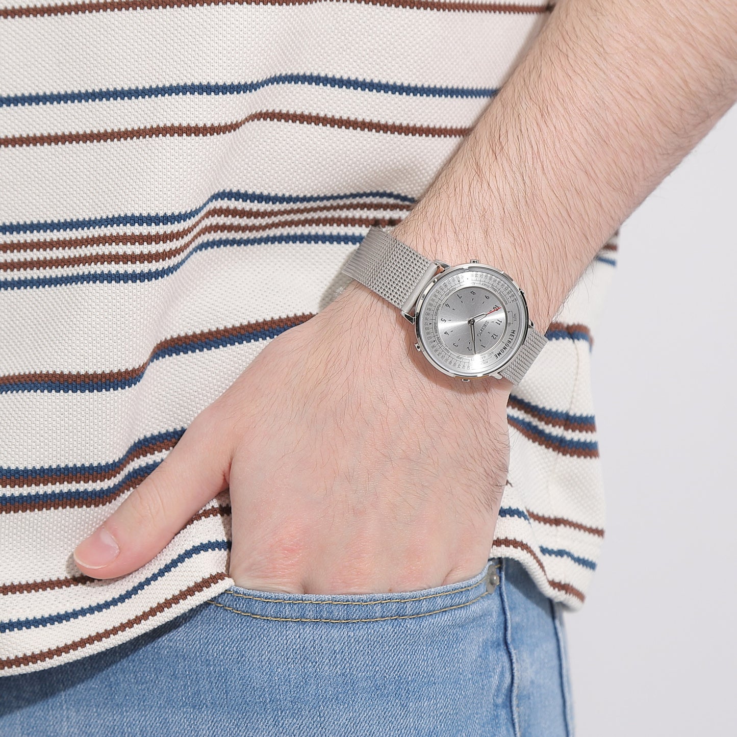 メトロノームウオッチ　Standard Line（メタルメッシュ シルバー）